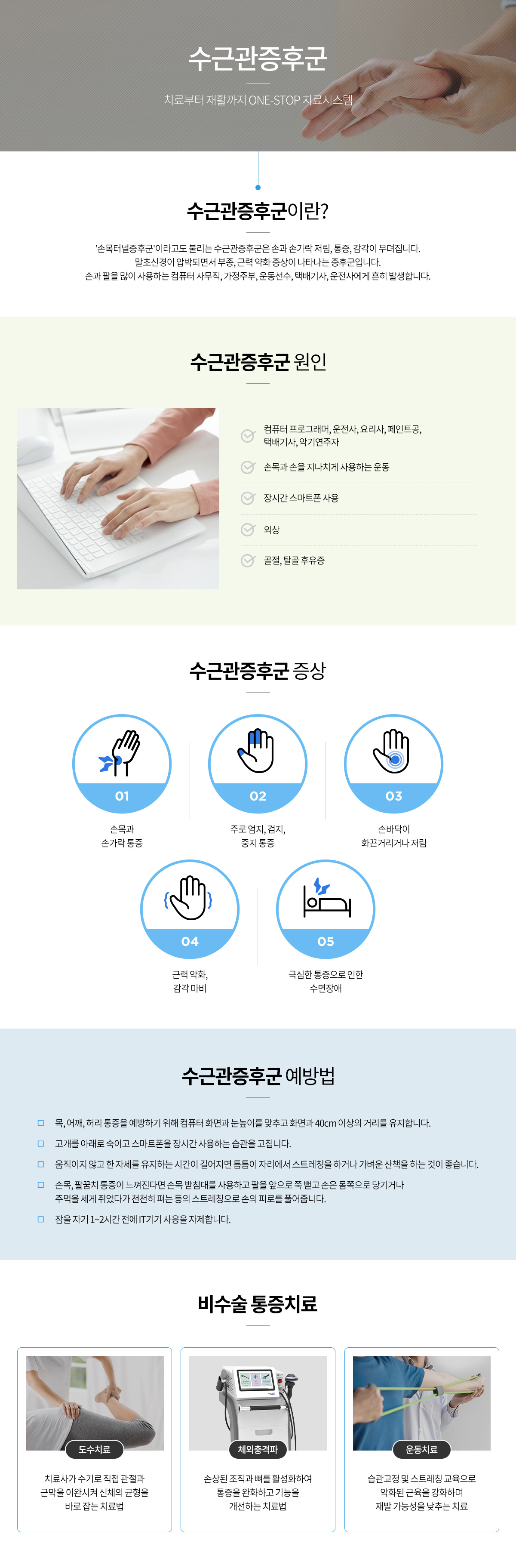 손목터널증후군 안내 인포그래픽
