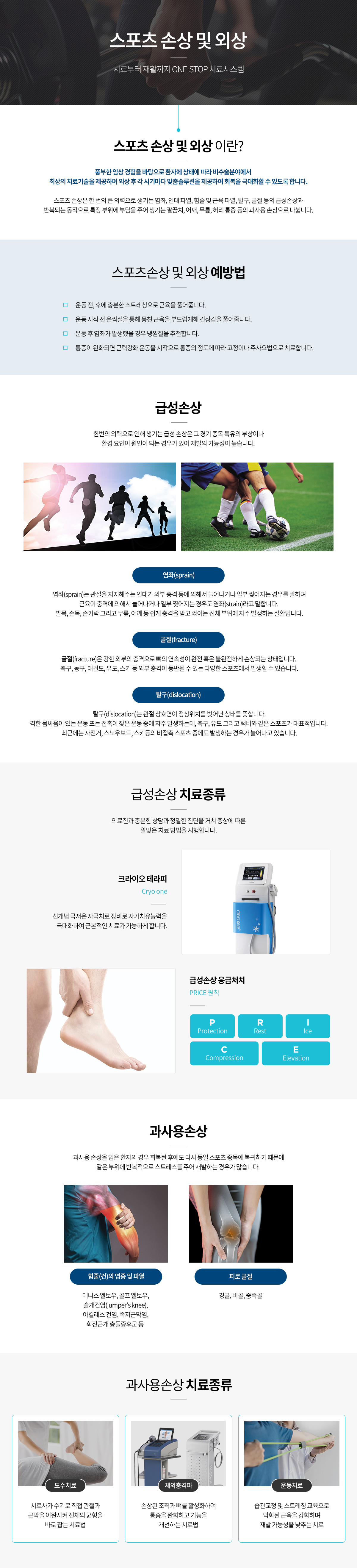 스포츠손상 안내 인포그래픽